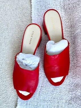 Cole Haan bright red block heels